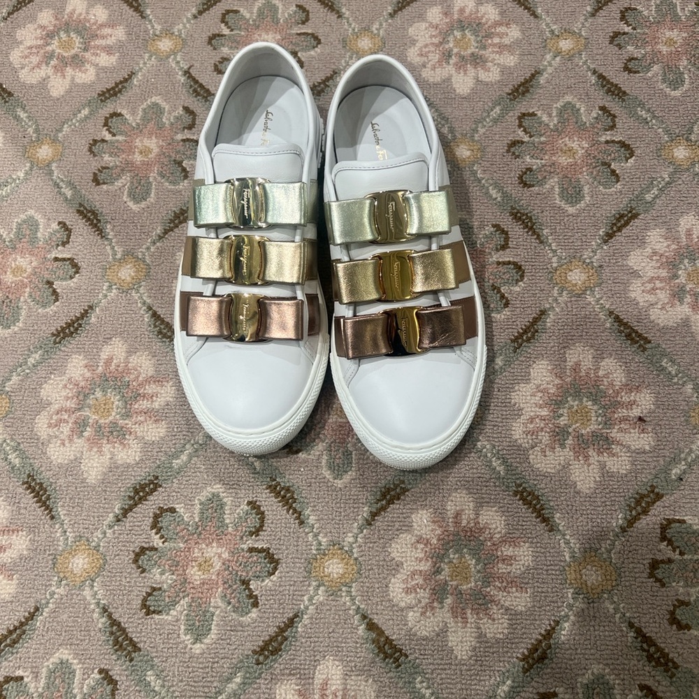 Salvatore Ferragamo White Nataly Sneaker